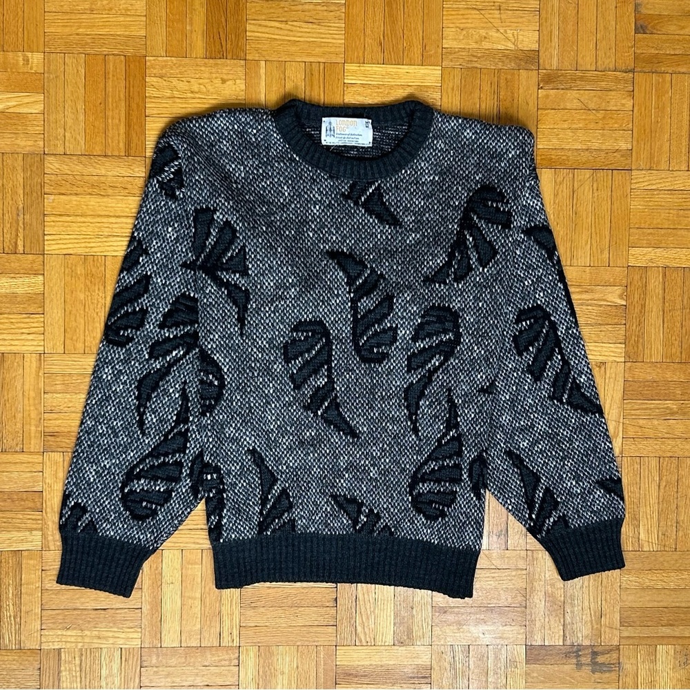 London Fog Vintage 1990's Grey Medium Knitted Sweater